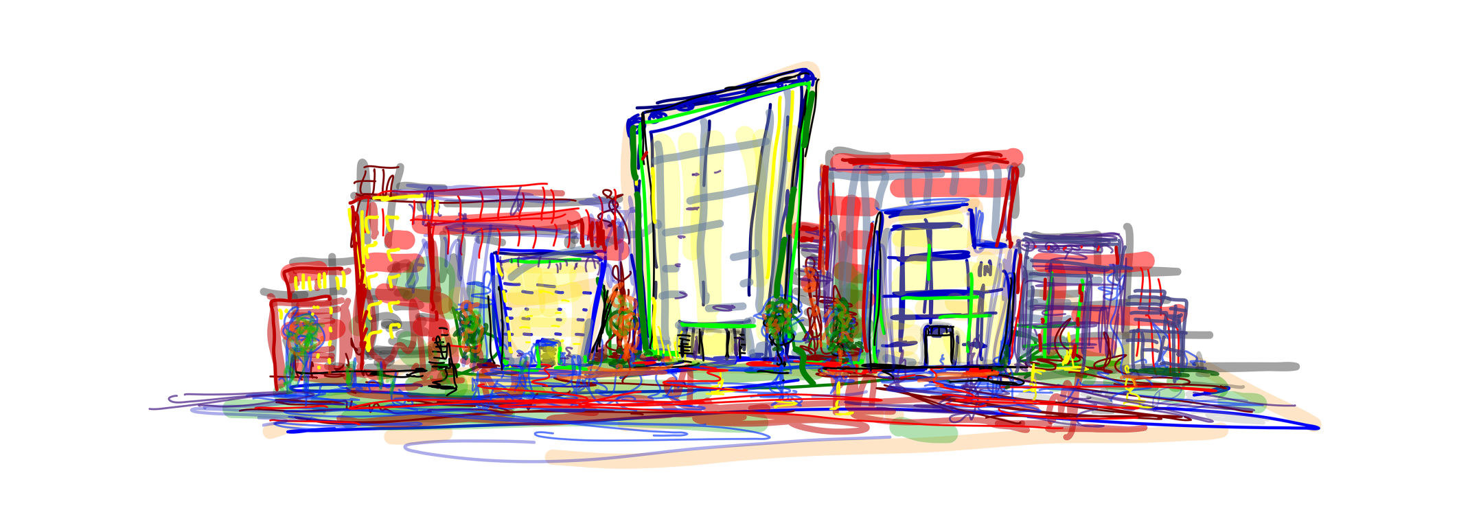 Three Buildings by Ron Centra